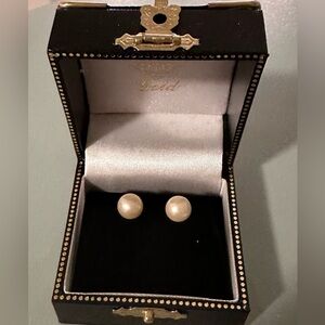 Pearl Stud Earrings with Large Backs